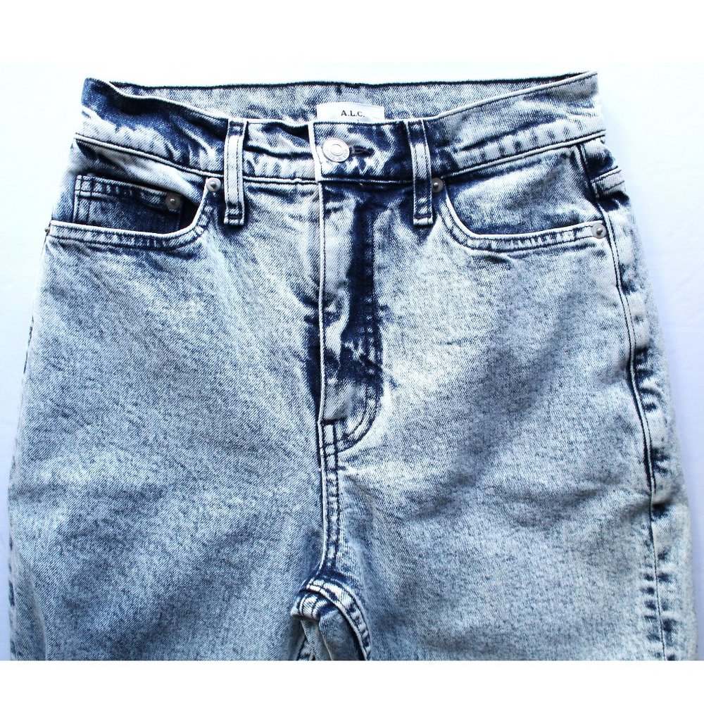A.L.C. Charlie High Waisted Jean 34"/ Size 26 / Blue Acid Wash Slim - Picture 8 of 12
